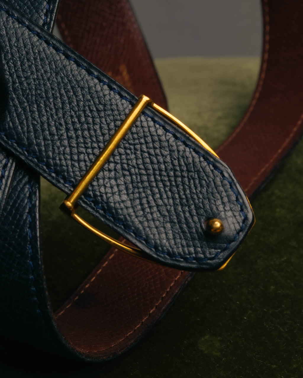 "Hermès" Vintage grained leather belt