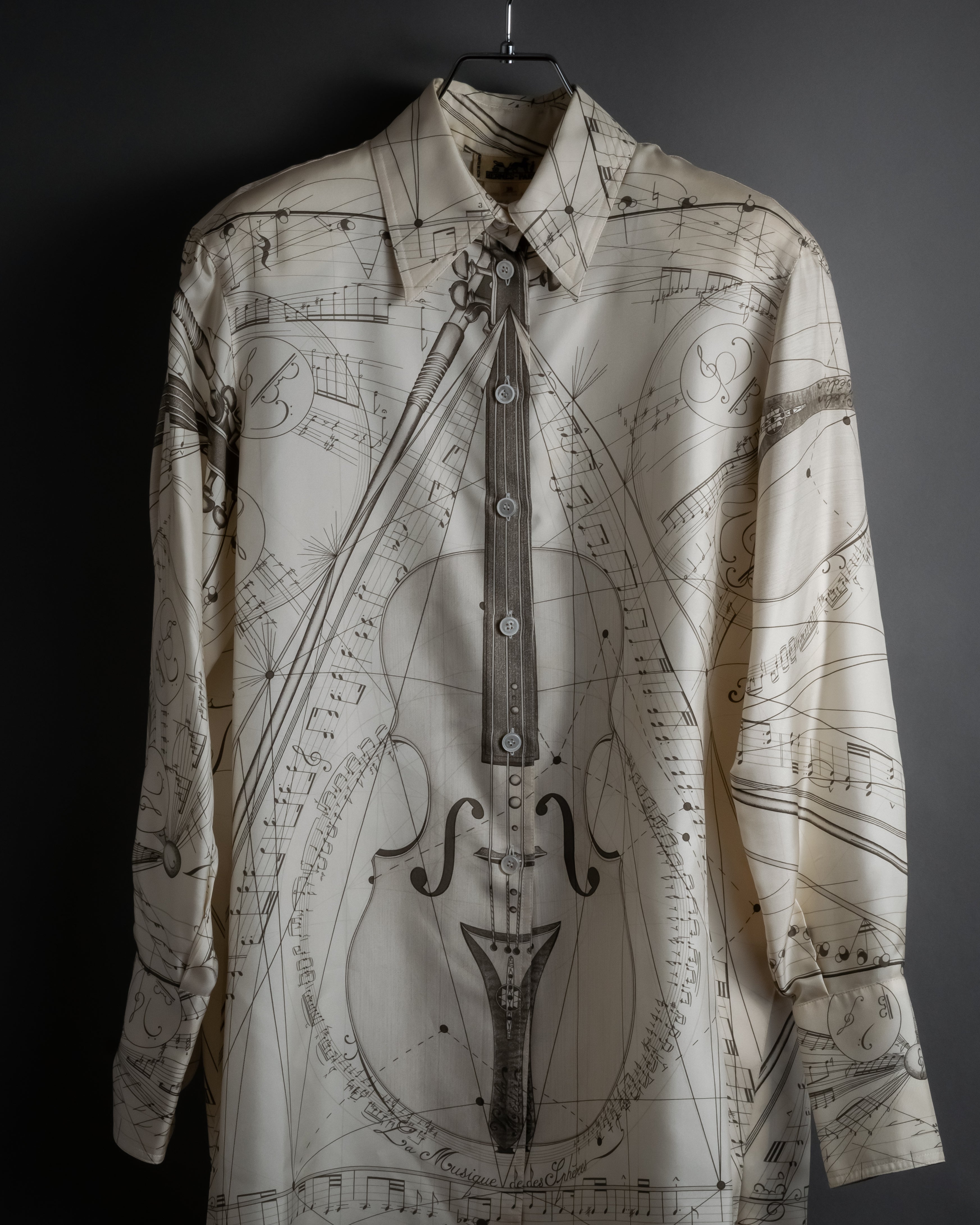 -SPECIAL- "HERMES" 00's Jean-Paul Gaultier Era Silk Twill Shirt "La Musique des Sphères