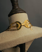 "Yves Saint Laurent" 80's-90's Gold tone multi chain necklace