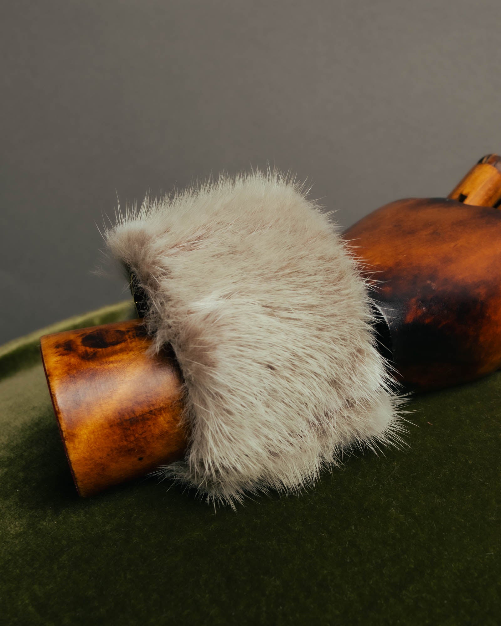 “CELINE” 2010’s Fur covered cuff bracelet