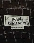 -SPECIAL- “HERMES” 90’s-00’s Windowpane checked sellier button shirt