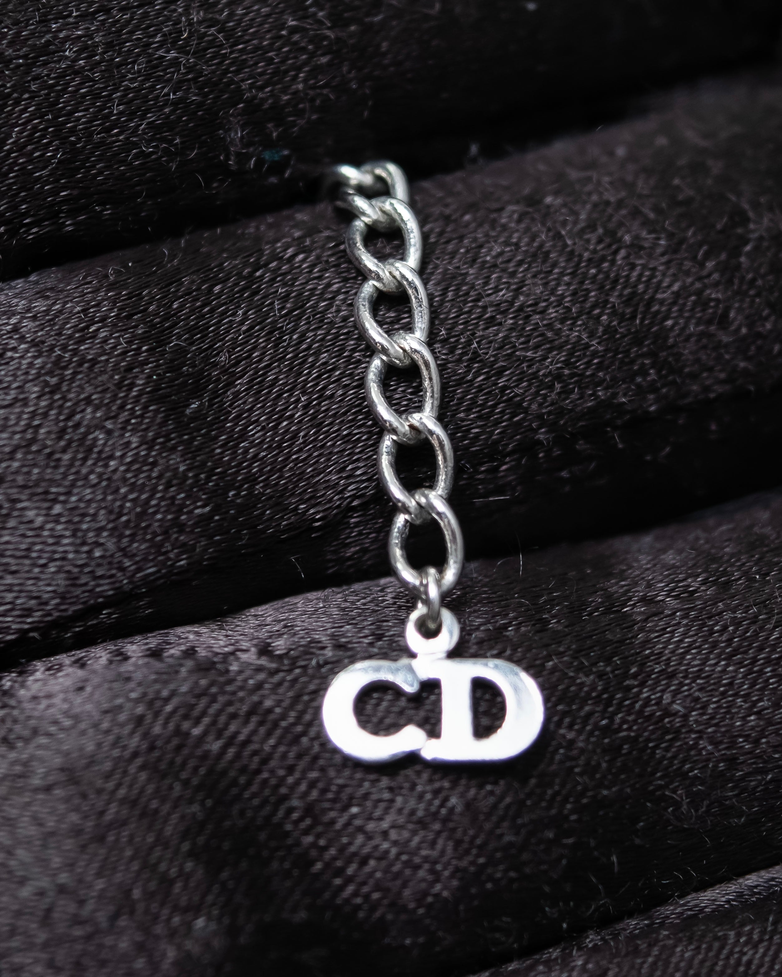 “Christian Dior” CD motif double silver chain bracelet