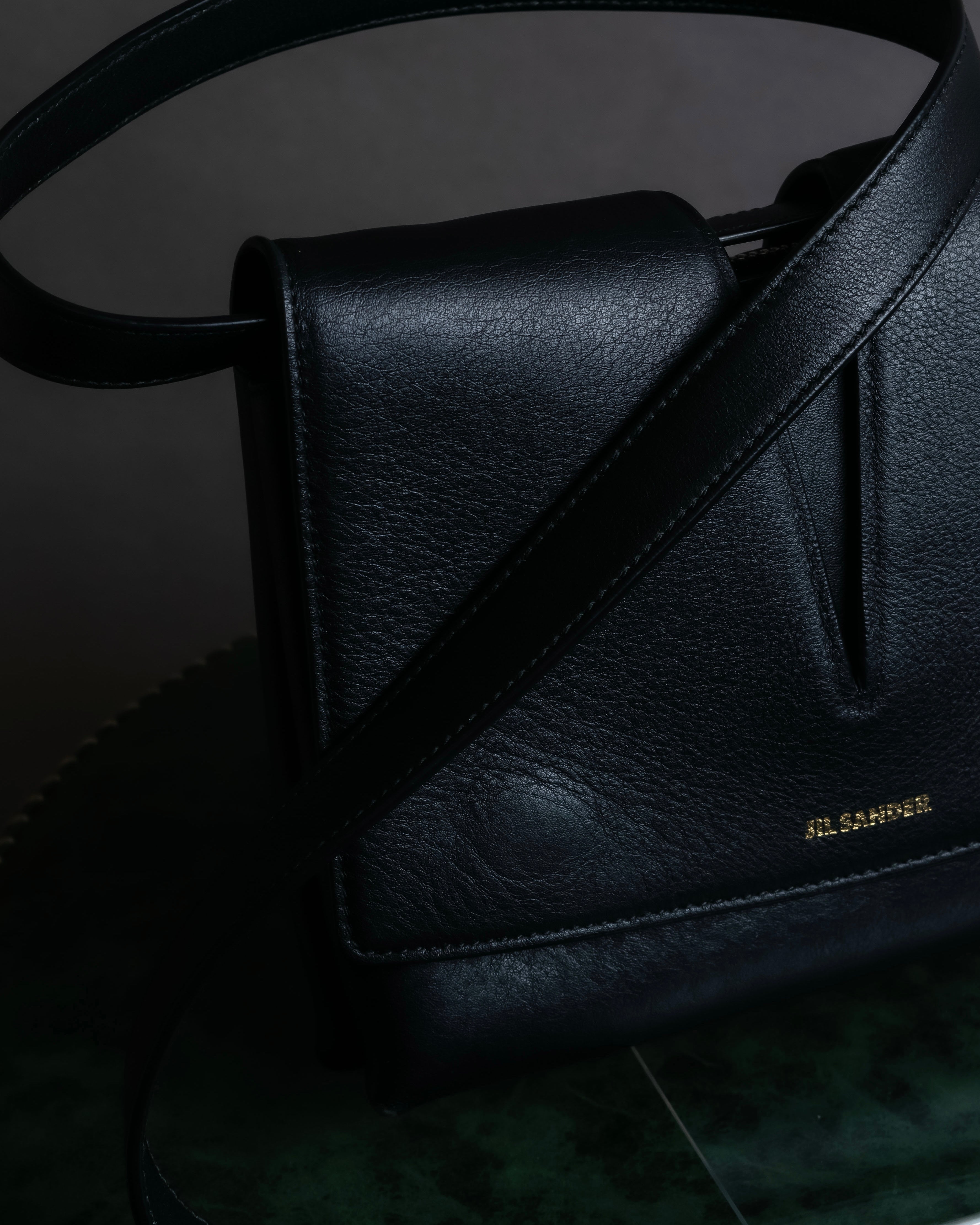 "JIL SANDER" Minimalist design leather shoulder bag