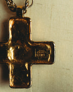 –SPECIAL– "CHANEL" 80's Gripoix Byzantine cross pendant necklace