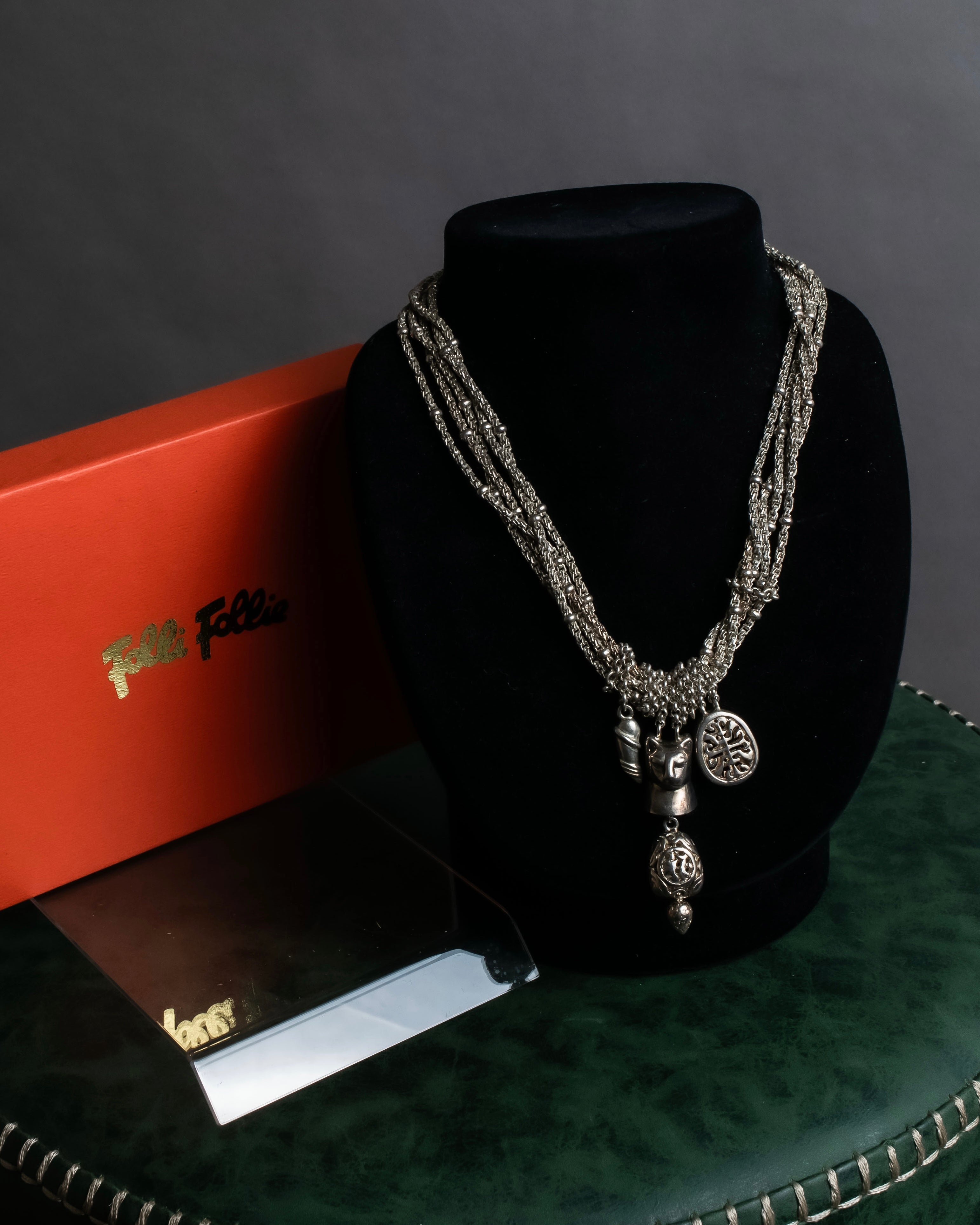 "Folli Follie" Symbolic charm design chain necklace