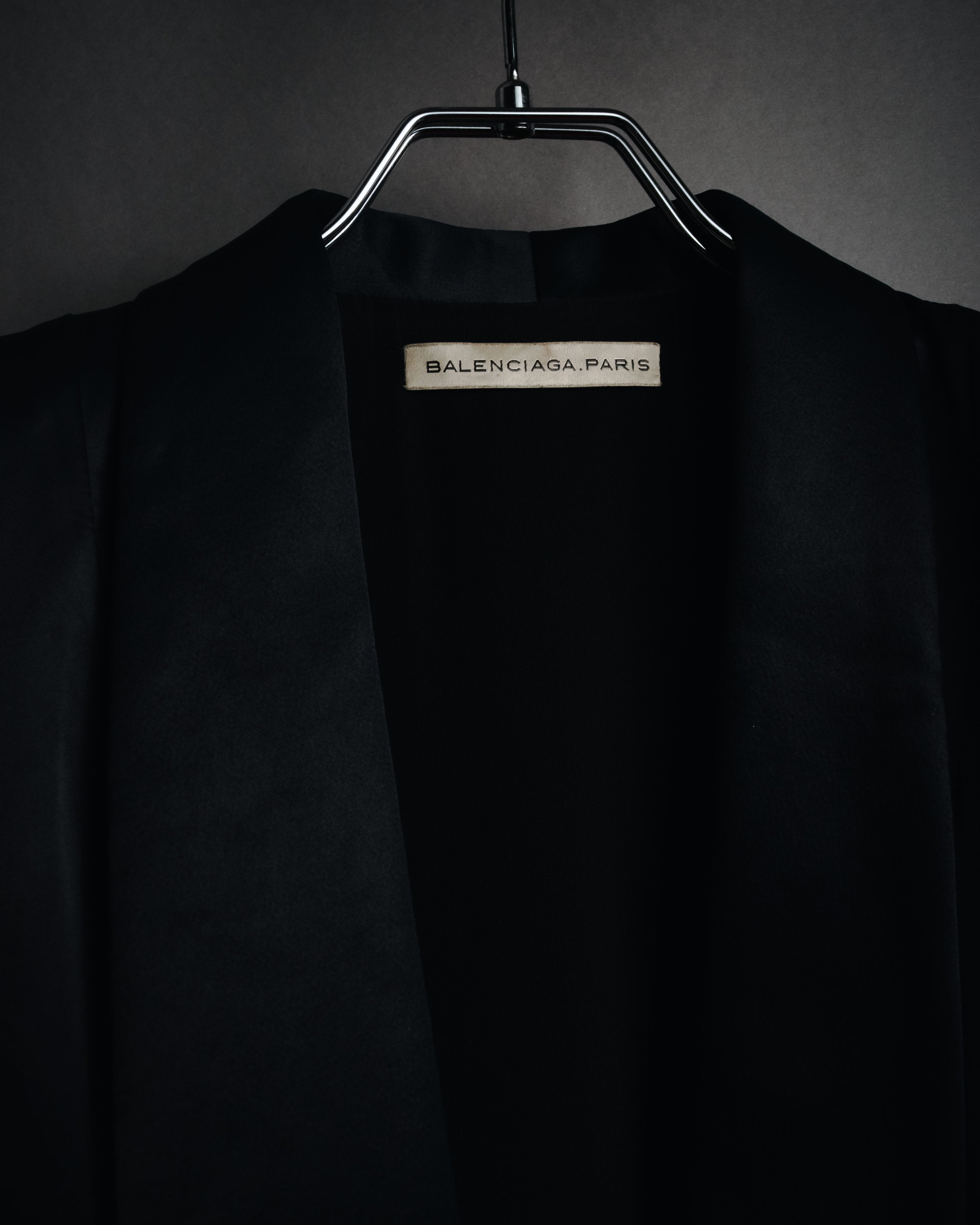 "BALENCIAGA.PARIS" 2008-2009 Sculptural satin shawl collar tuxedo jacket