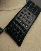 –SPECIAL– "Christian Dior" Late 2000s-2020s Eyelet leather choker necklace