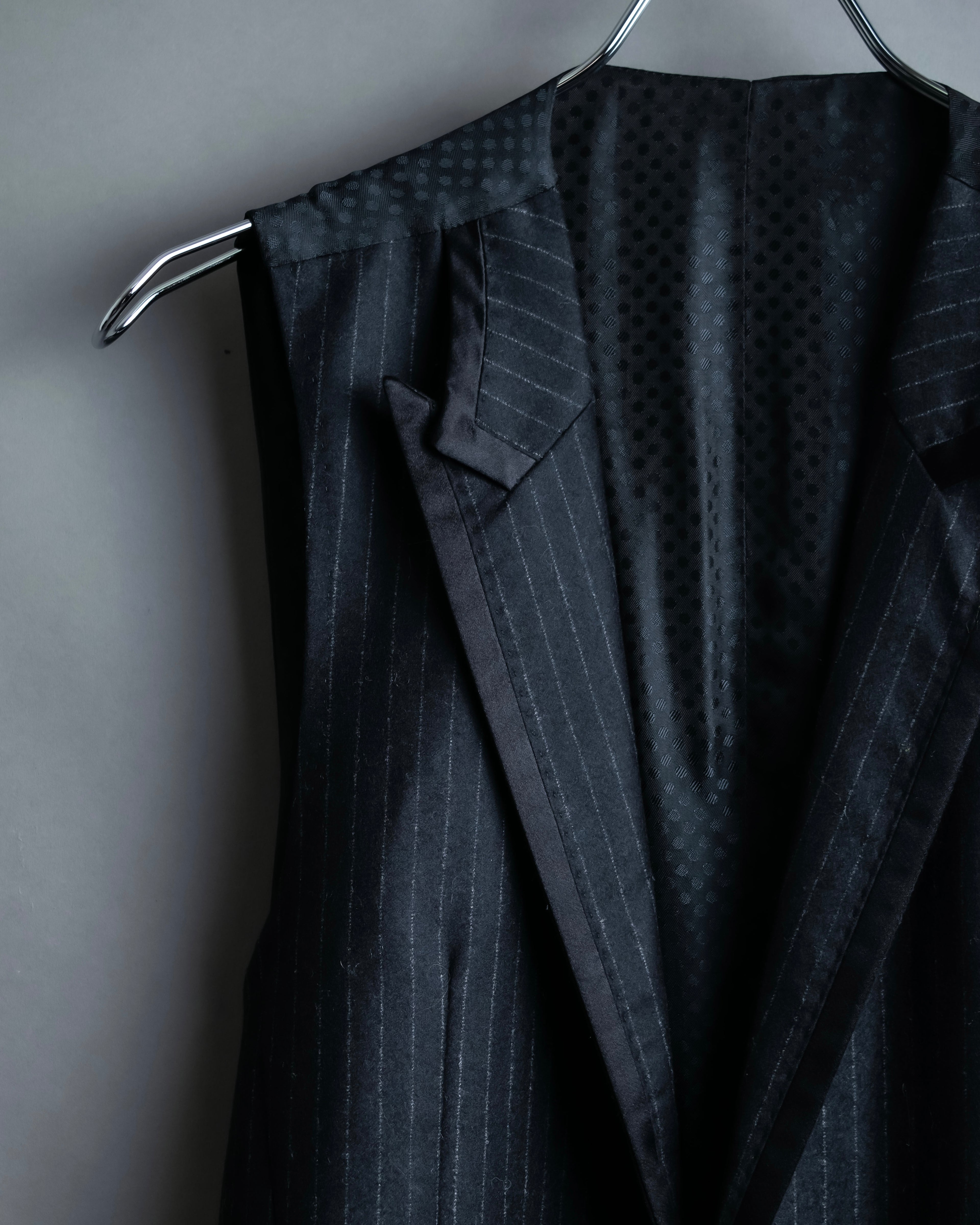 "DOLCE & GABBANA" Pattern switching peak lapel gilet