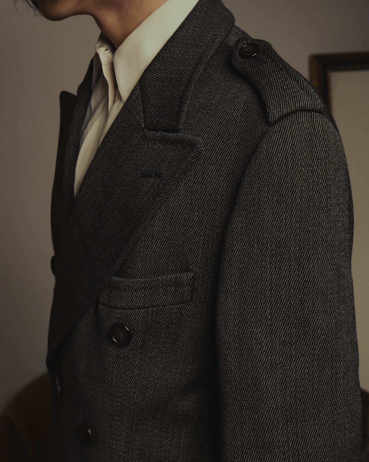“GUCCI” Late 90’s-early 00’s military double breasted wool coat