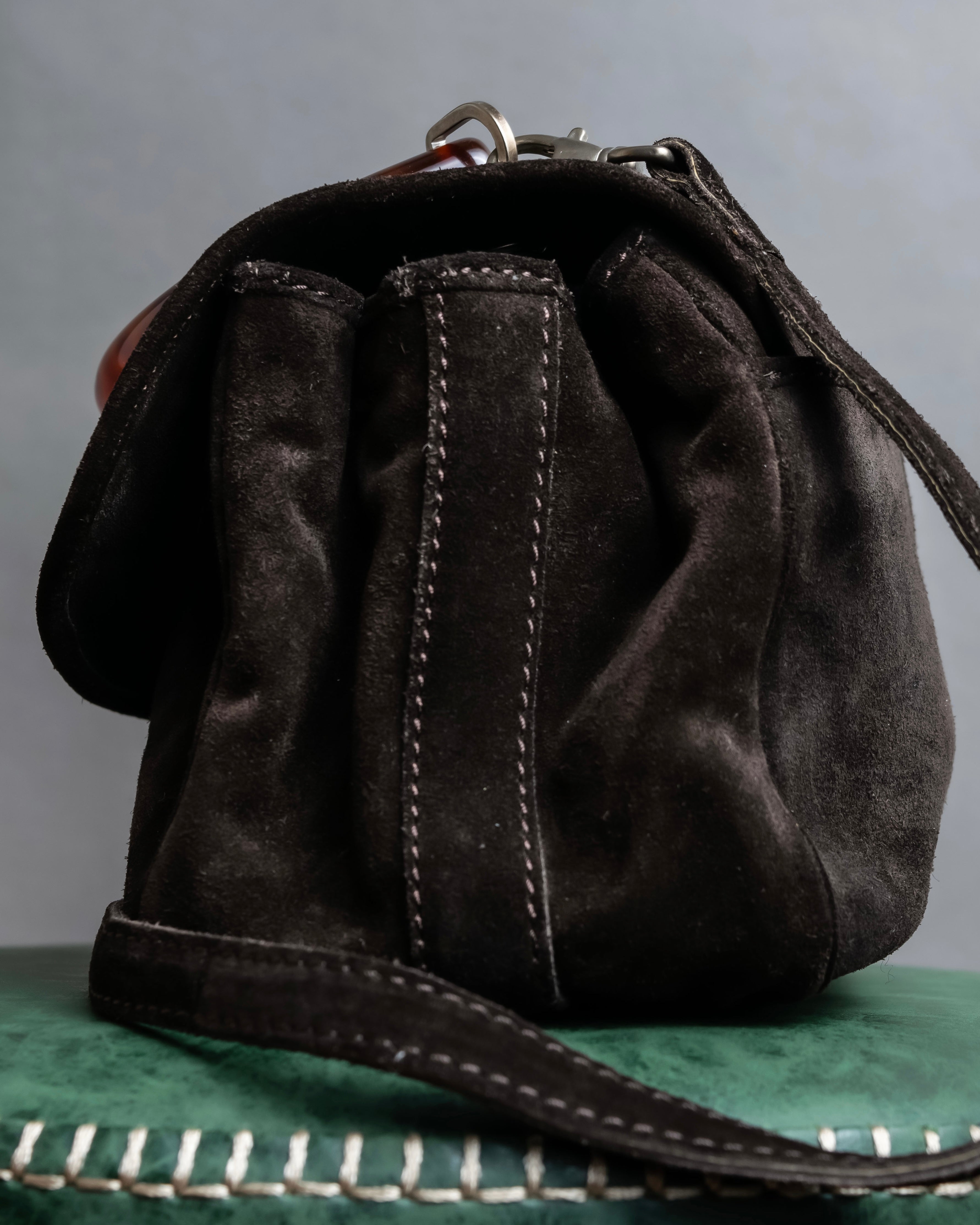 "BOTTEGA VENETA" Suede look tortoiseshell handle 2way bag