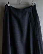 "Christian Dior" Front button design flare wool skirt