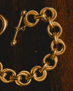 “CELINE” Late 80’s-early 90’s twisted rope circle link toggle bracelet