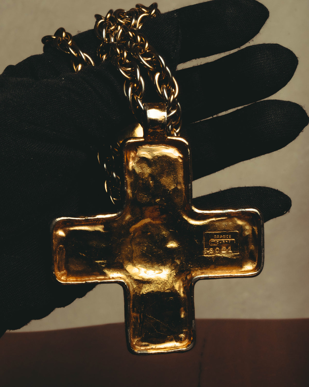 –SPECIAL– "CHANEL" 80's Gripoix Byzantine cross pendant necklace