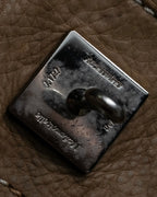 "Mademoiselle Accessories"
 Silver parts design leather one handle bag