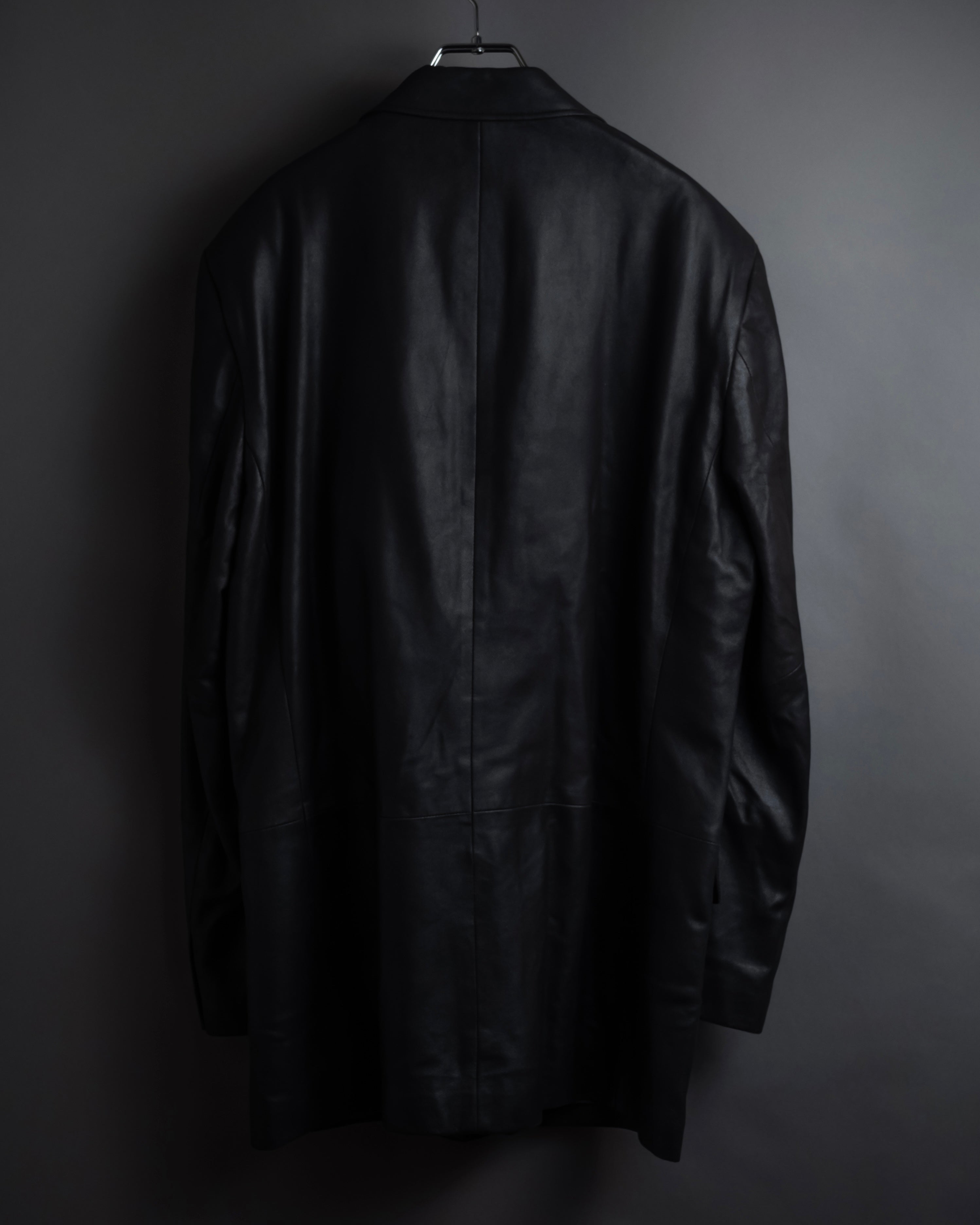 "HUGO BOSS" Oversized calf leather tailored jacket