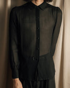 "Christian Dior PRETA PORTER" Compact gathered design crepe fabric blouse