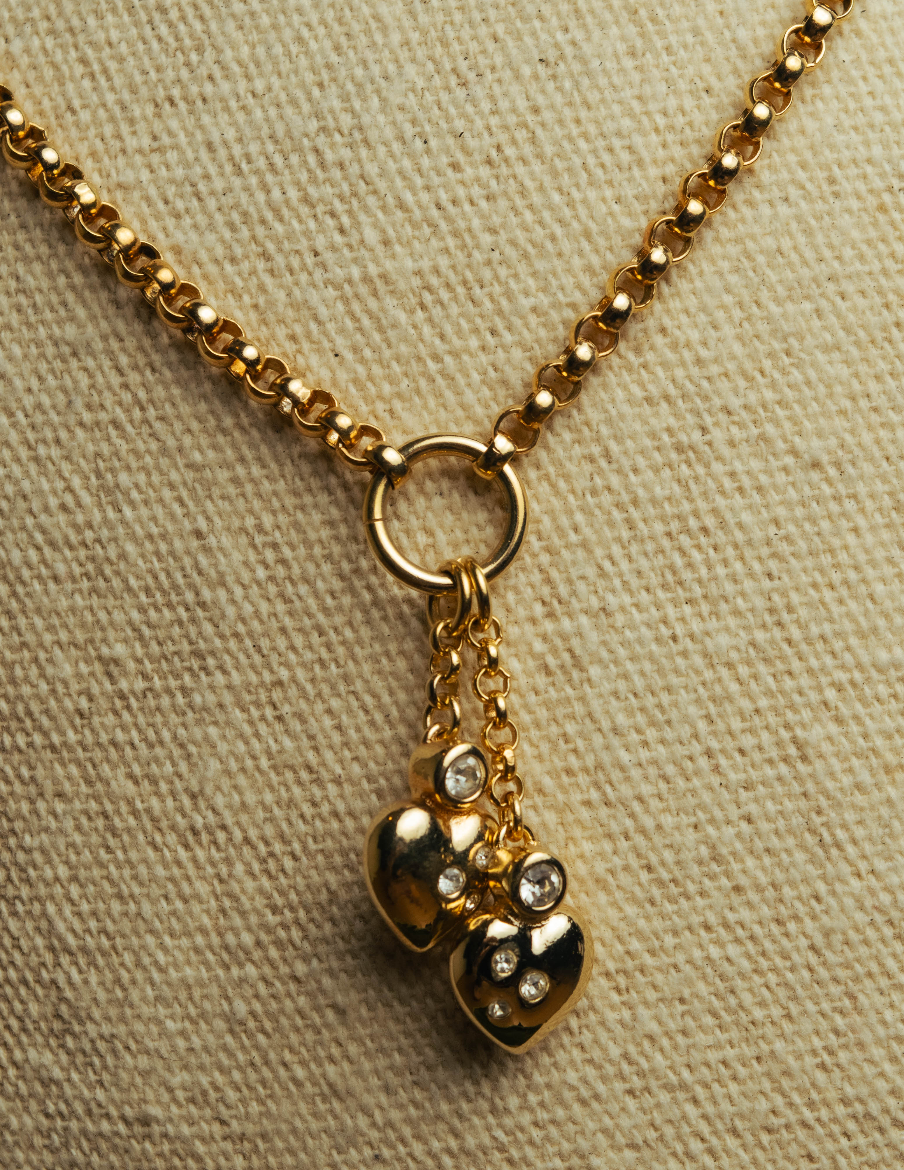 "Christian Dior" 80's-90's Romantic heart charm necklace