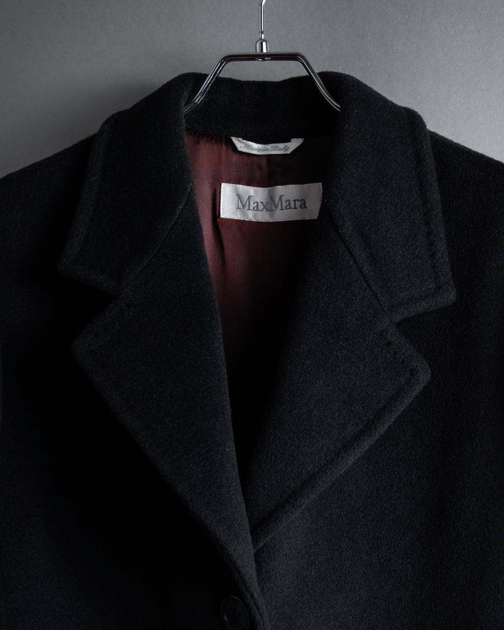 "Max Mara" 90's White tag tailored collar angora mix coat