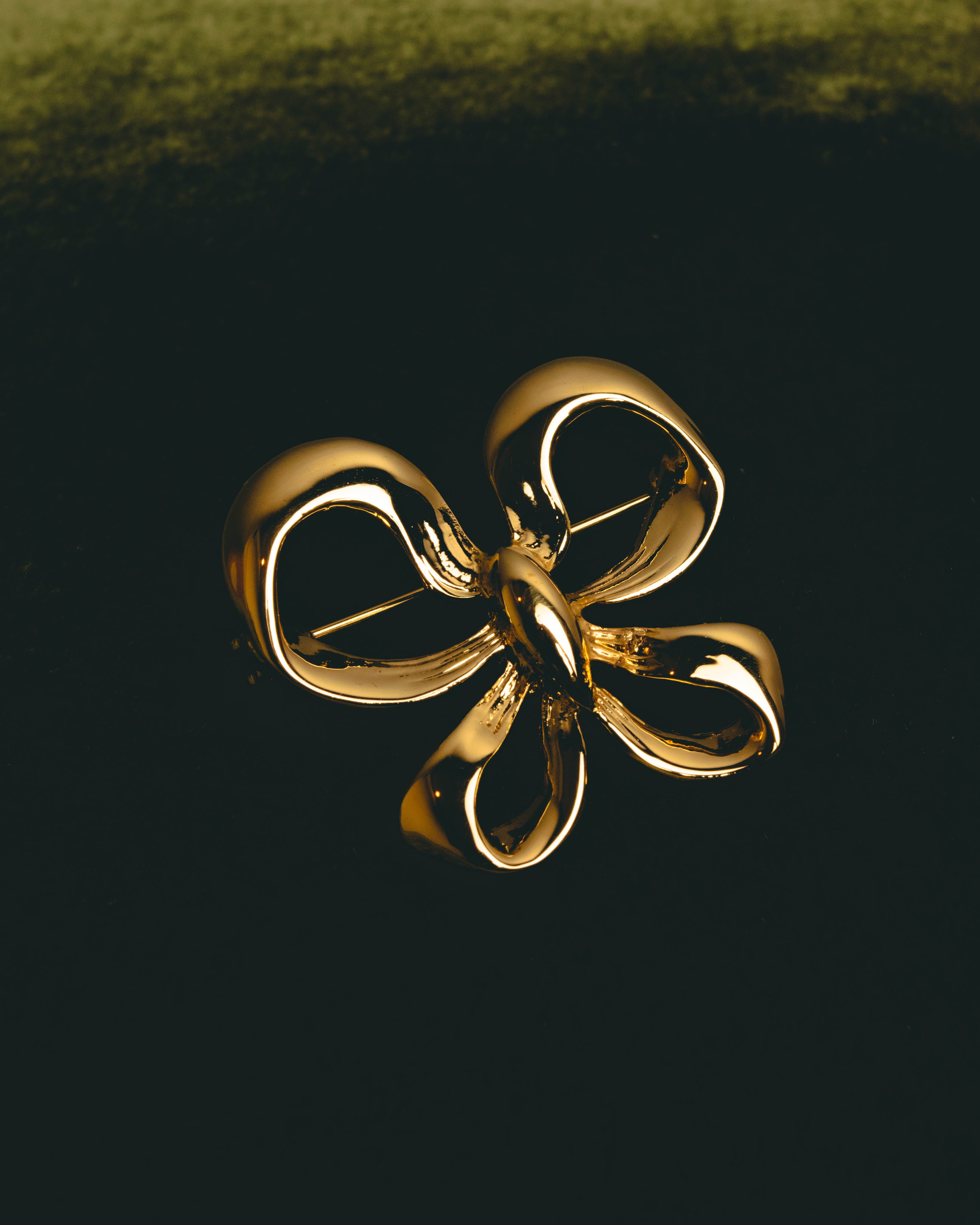 "Yves Saint Laurent" Sculptural gold bow brooch
