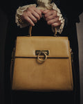 -SPECIAL- “Salvatore Ferragamo” 90’s lizard leather gancini 2way flap bag