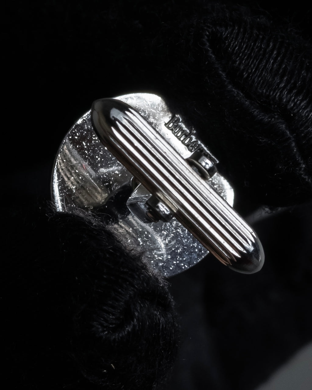 "BURBERRYS" Equestrian Knight engraved silver cufflinks