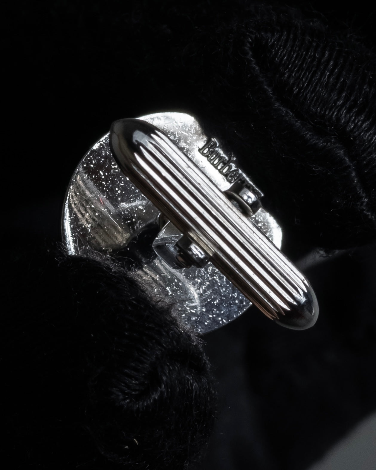 "BURBERRYS" Equestrian Knight engraved silver cufflinks