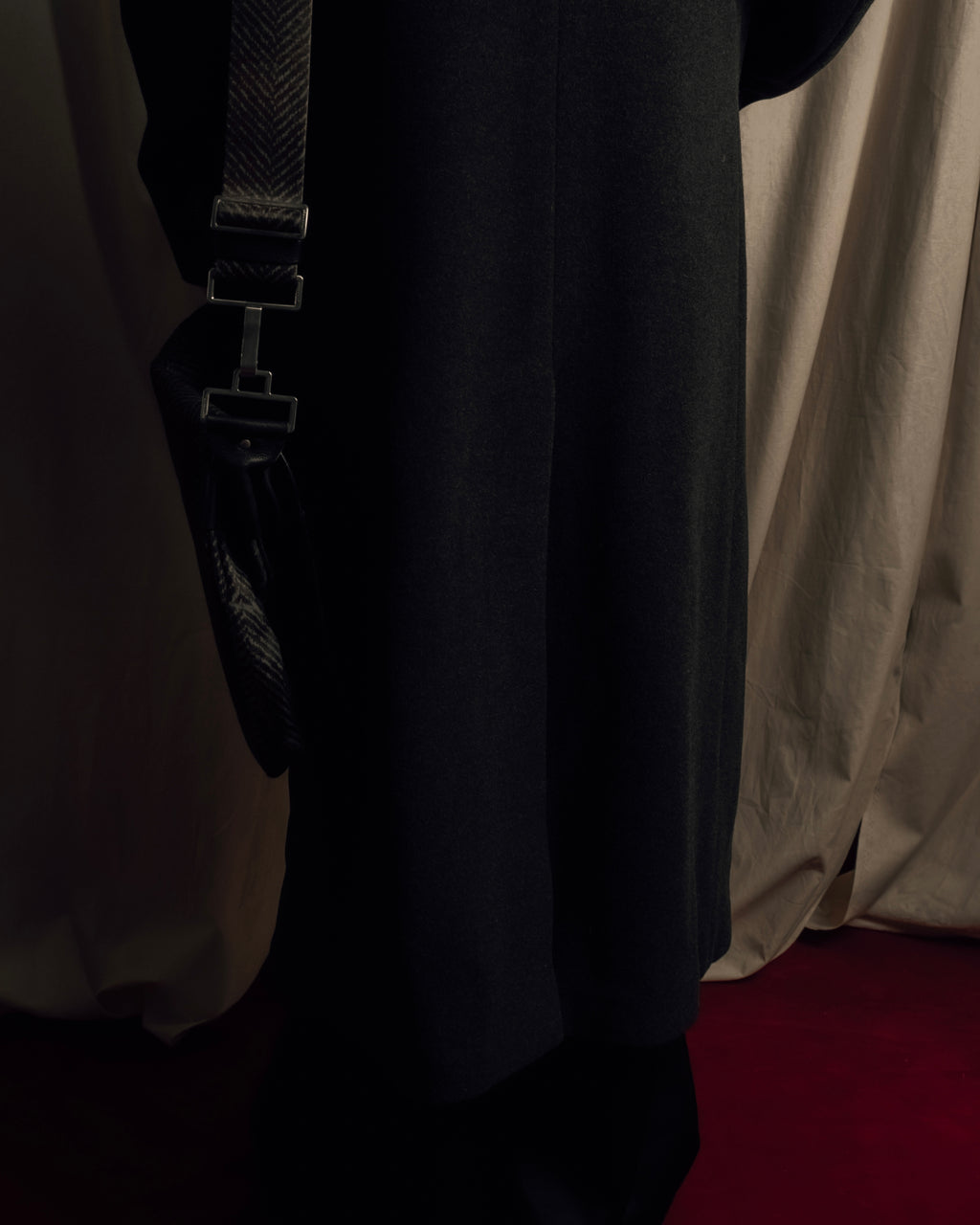 "GIORGIO ARMANI" Double-breasted charcoal gray super maxi chester coat