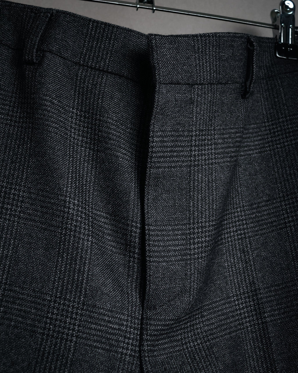 “CELINE” Post-2018 Glen check wool tailored trousers
