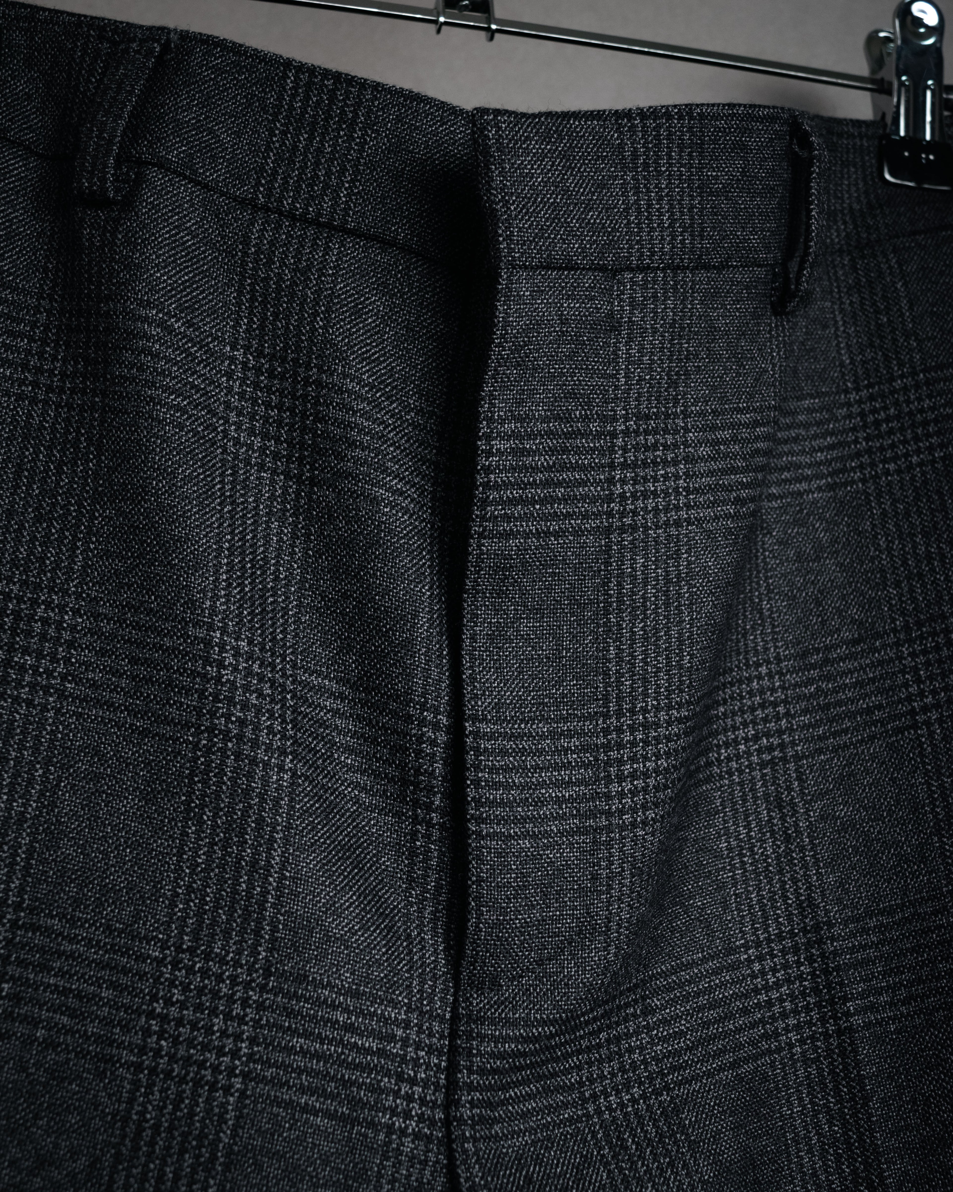 “CELINE” Post-2018 Glen check wool tailored trousers