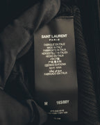 "SAINT LAURENT PARIS" 2020's Sheer ribbed silk blend polo cardigan