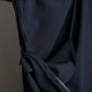 "ANN DEMEULEMEESTER" Cape draping docking design zipper sleeveless dress