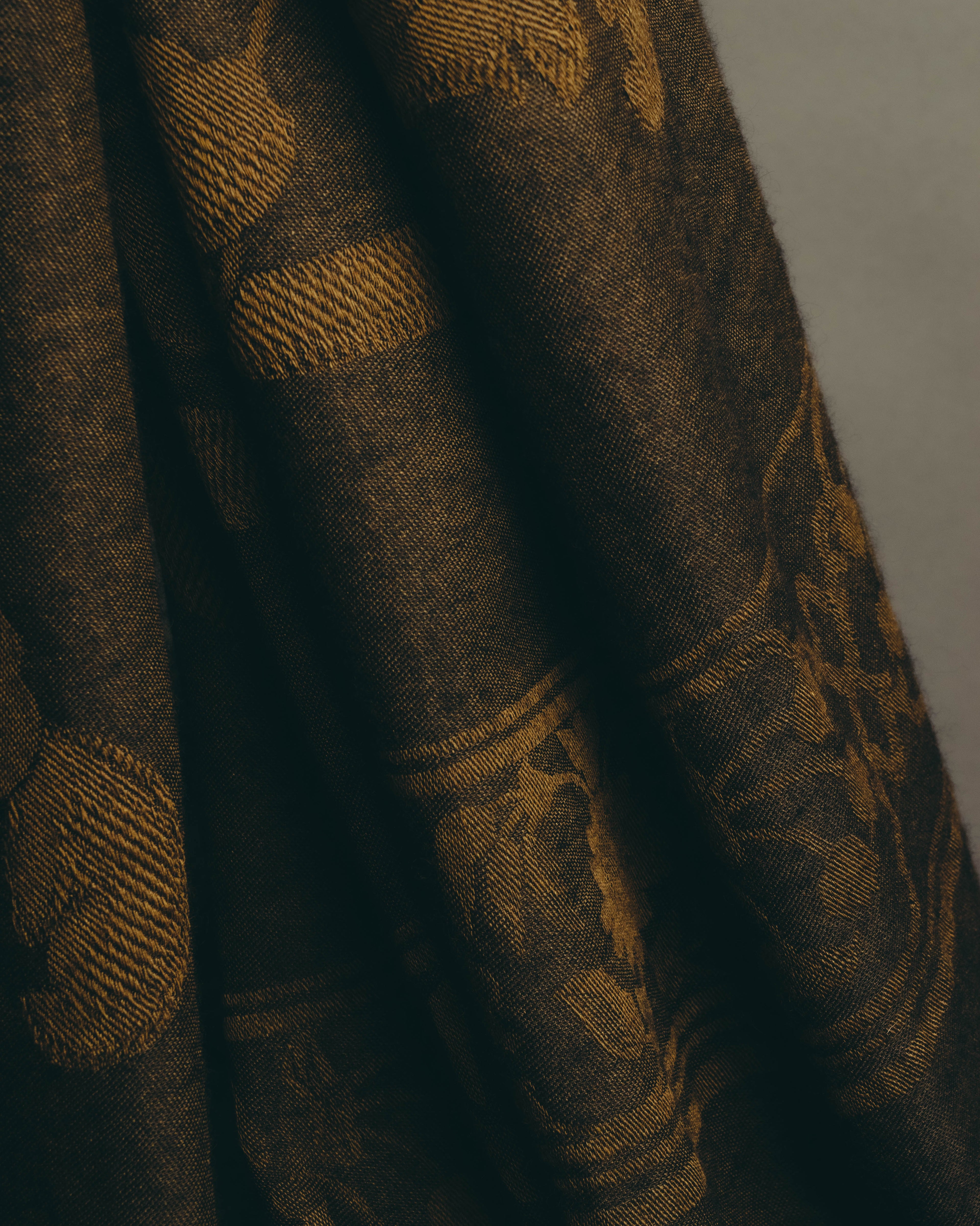 -SPECIAL- “LOEWE” 90’s-00’s Botanical anagram jacquard fringe stole