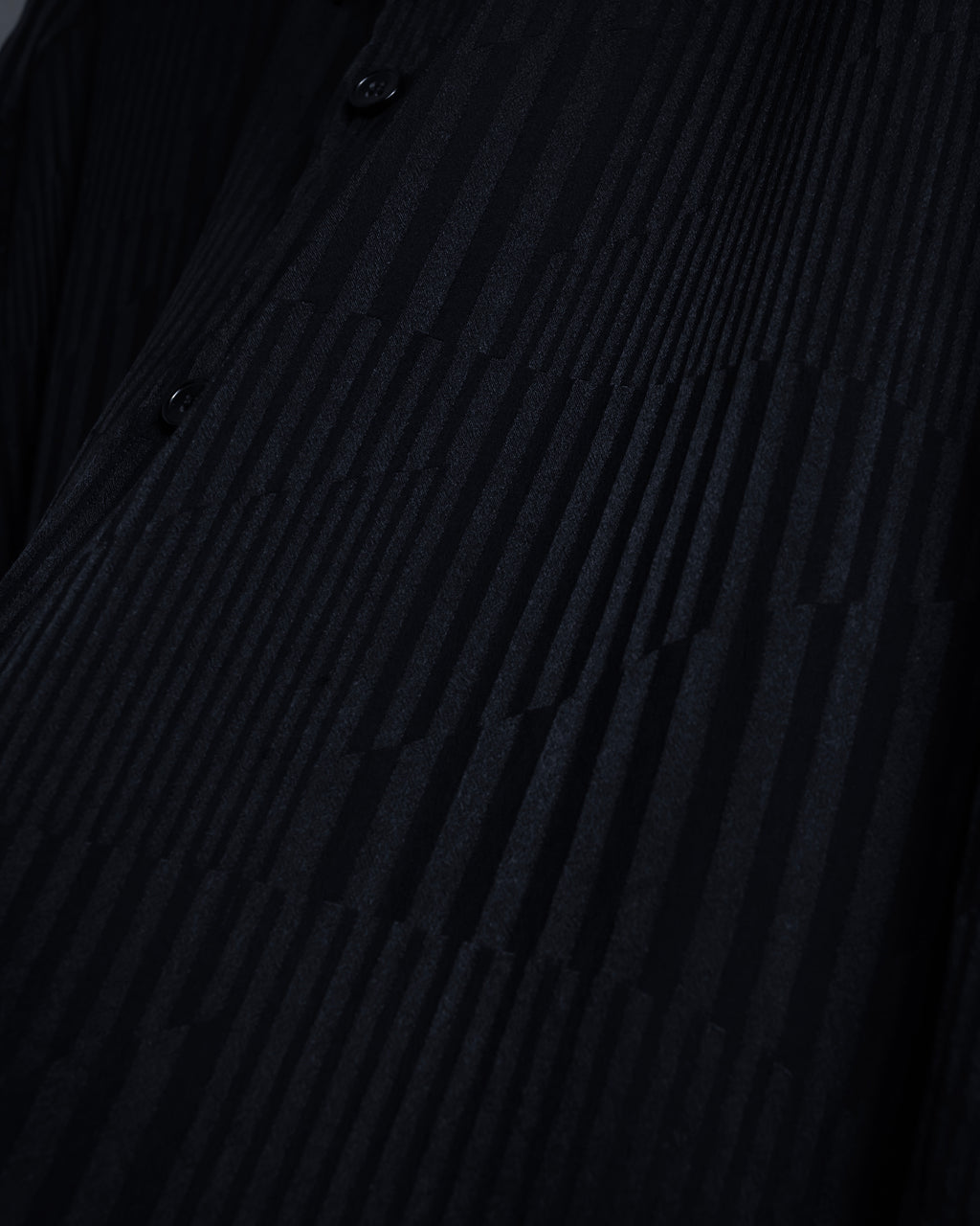 "Saint Laurent Paris" Jacquard pattern silk black shirt