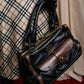 "Chloe" Horizontal design bicolor one handle leather purse bag