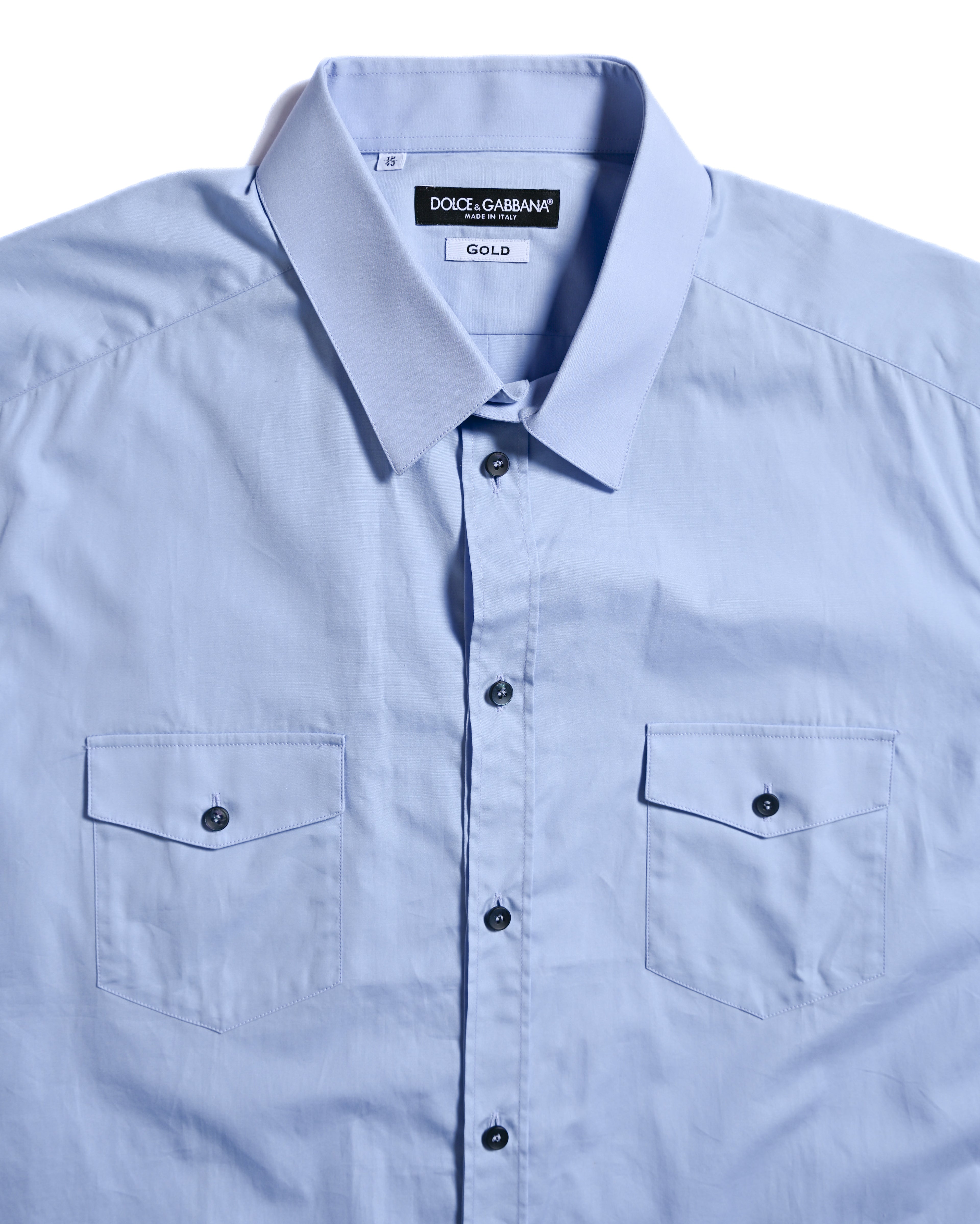 DOLCE & GABBANA (Gold)/ Oversized Design Short Sleeves Shirt Blue