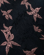 "JEAN PAUL GAULTIER" Leaf motif embroidered silk neck tie