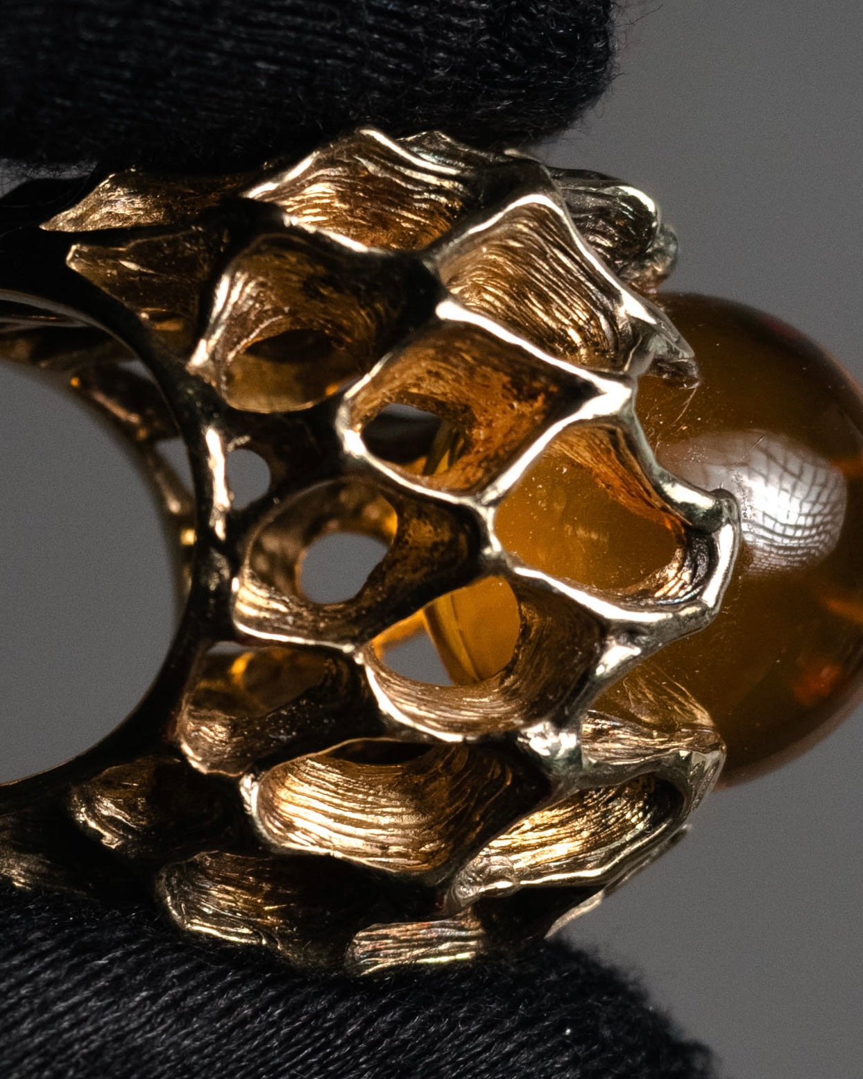 “Baccarat” 00’s Médicis crystal cabochon vermeil ring