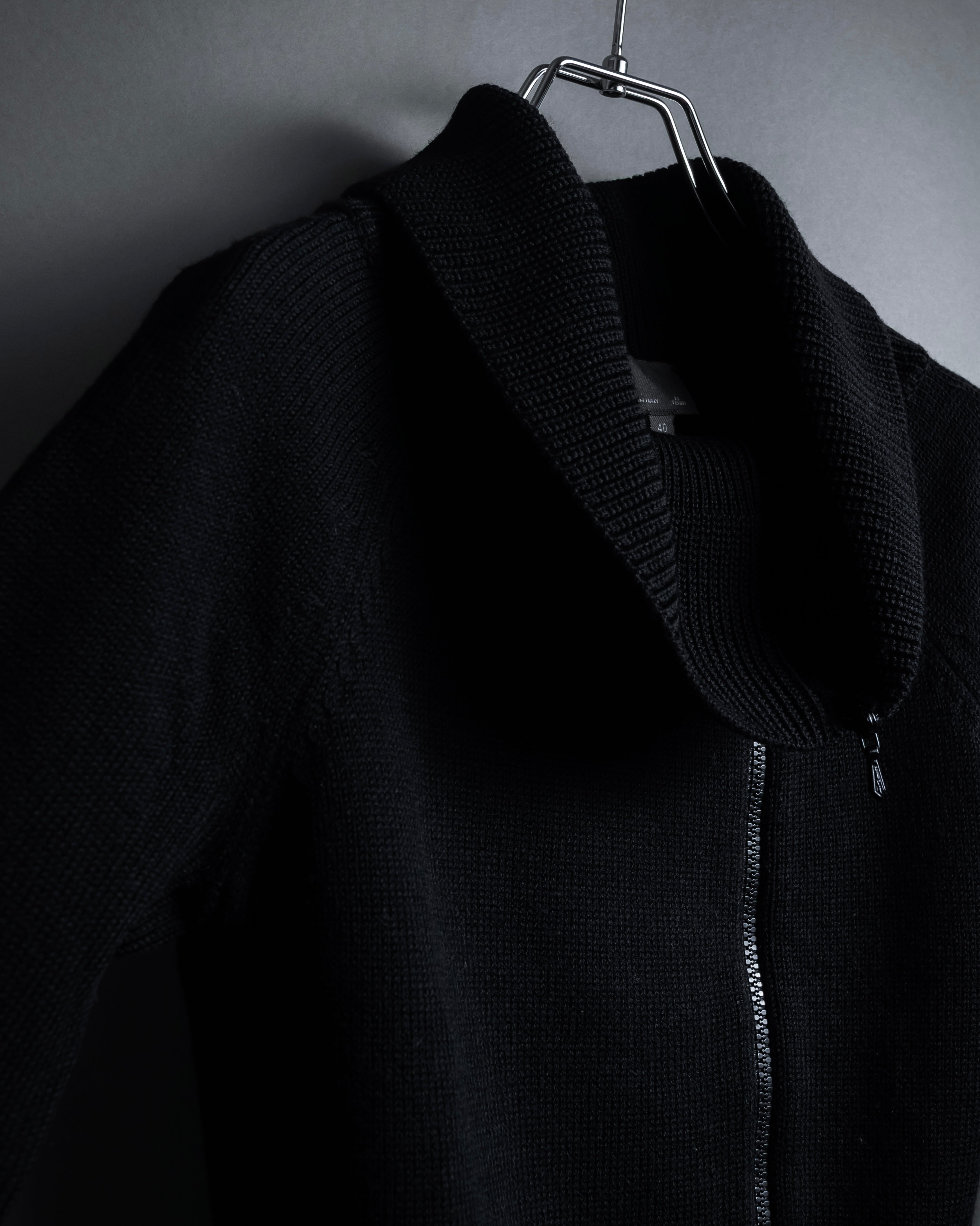 "FENDI" Raglan sleeves short length zip-up knit