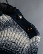 "Christian Dior" Gradient striped irregular neck knit