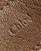 "Chloe" Fleur motif design leather long wallet