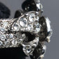 "CHANEL" Cocomark engraved rhinestone design camellia ring