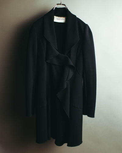 “VALENTINO” 2015-2018 Draped ruffle long coat