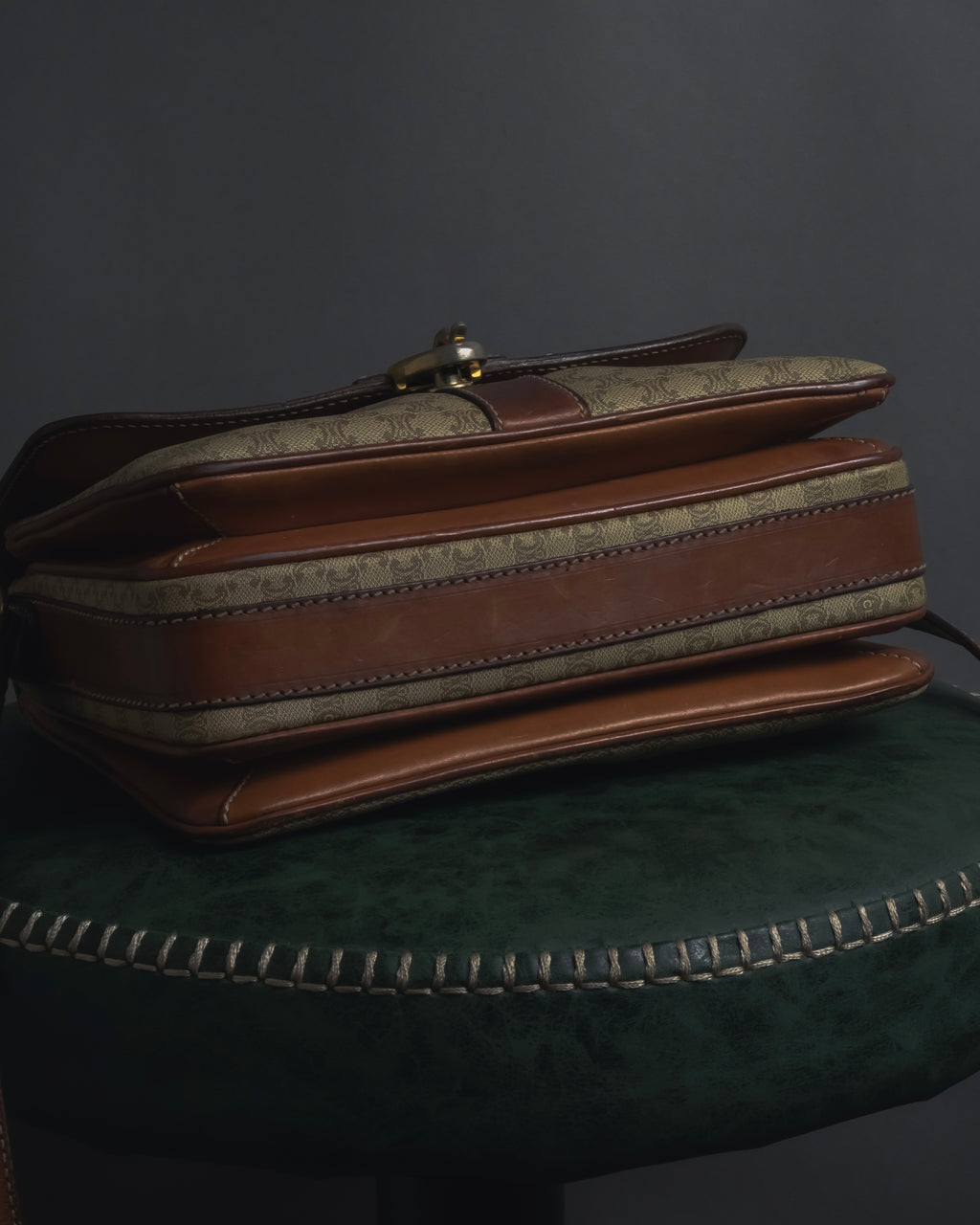 "CELINE" 80’s macadam canvas shoulder bag