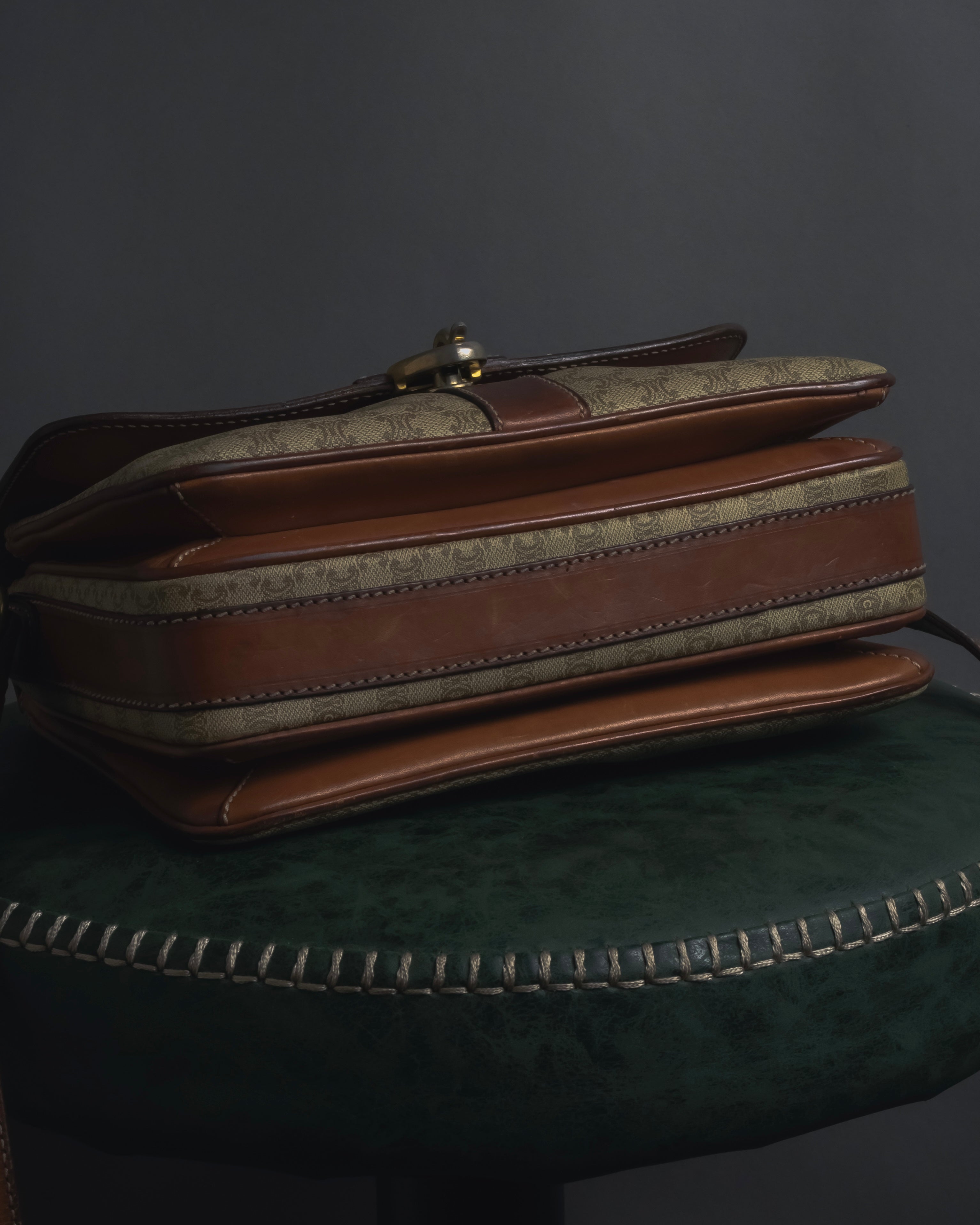 "CELINE" 80’s macadam canvas shoulder bag