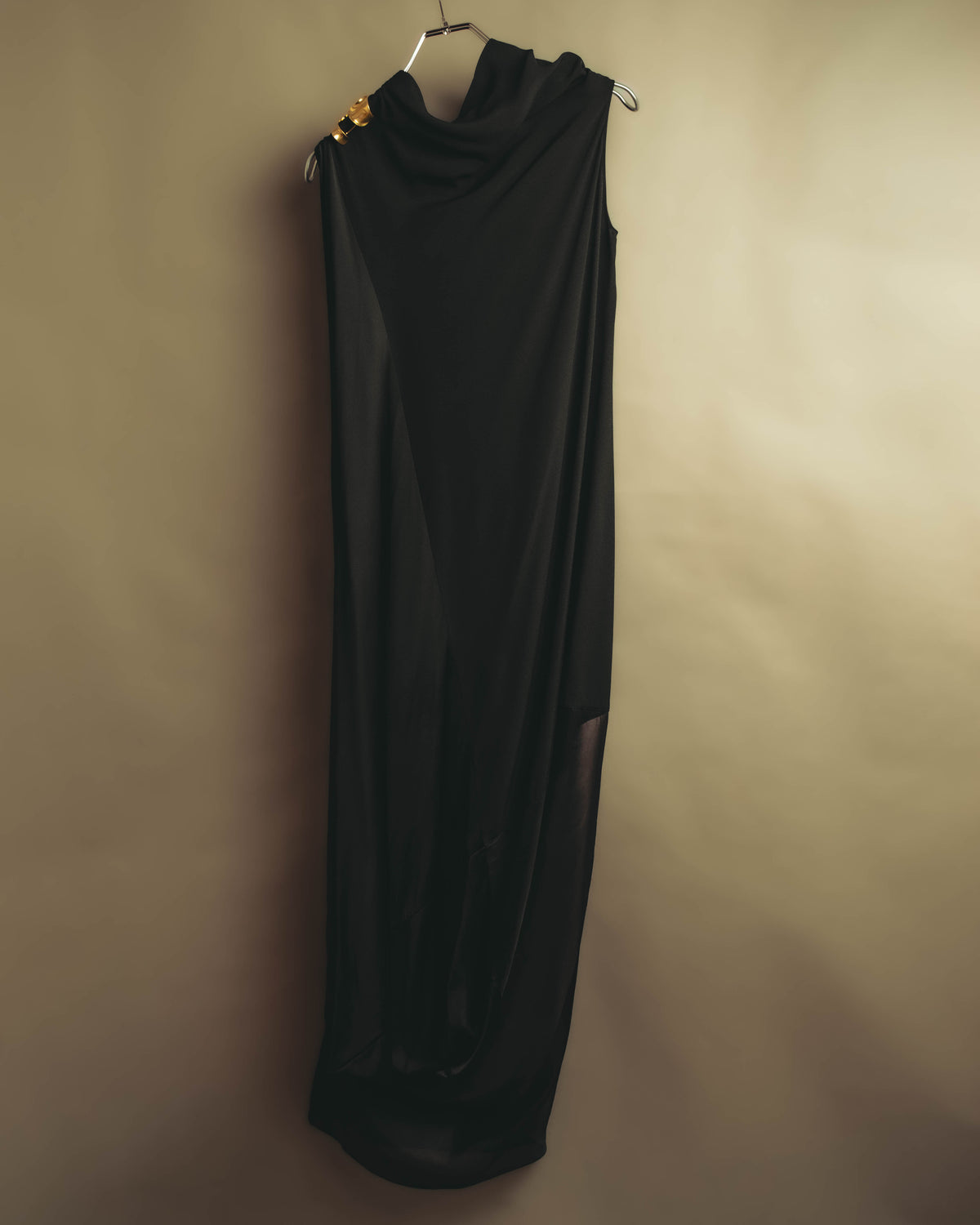 -SPECIAL- "FERRAGAMO" 2020's Sculpturally draped asymmetric maxi dress