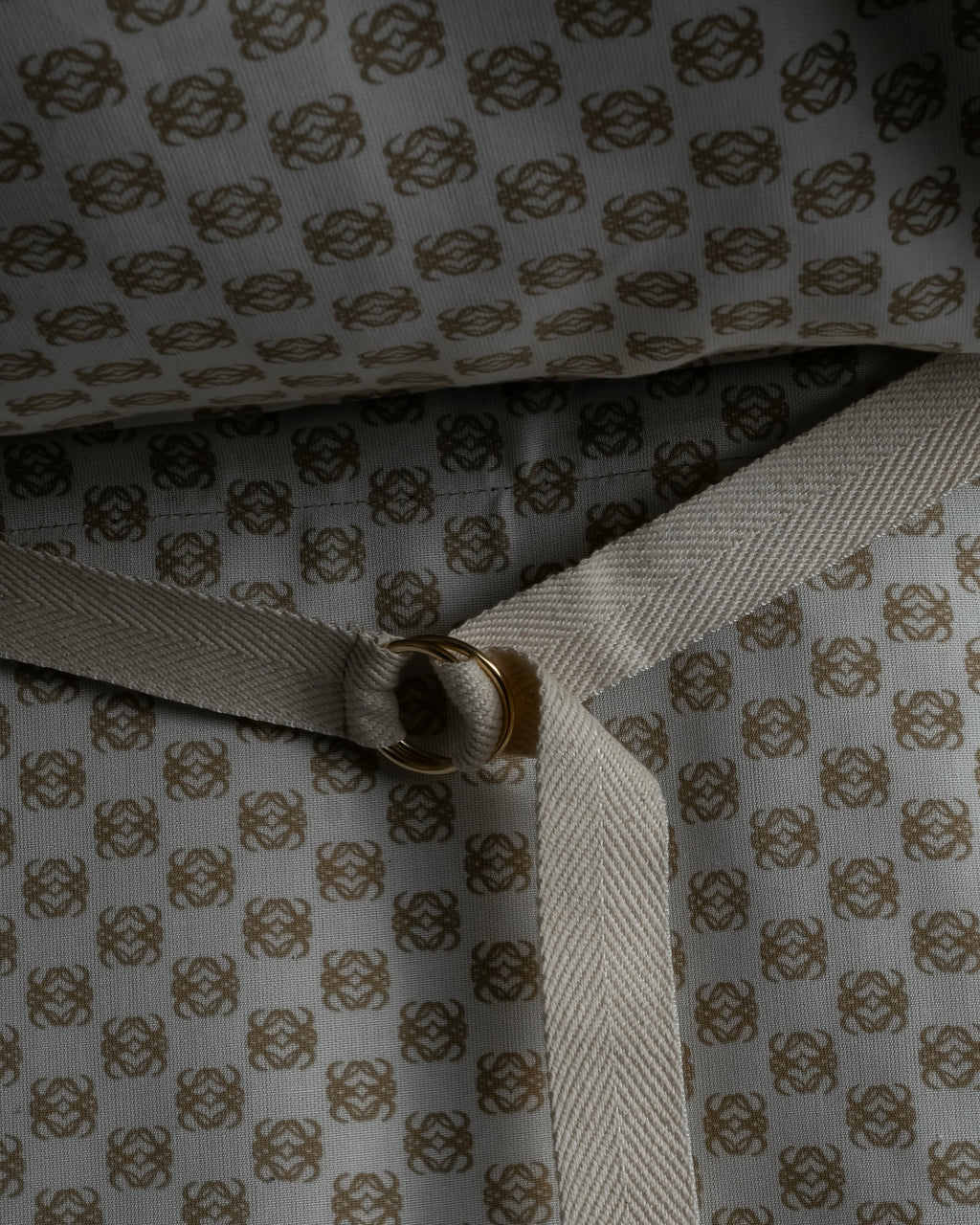 "LOEWE" 80's-90's Logo engraved suede leather combination business bag