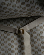 "LOEWE" 80's-90's Logo engraved suede leather combination business bag