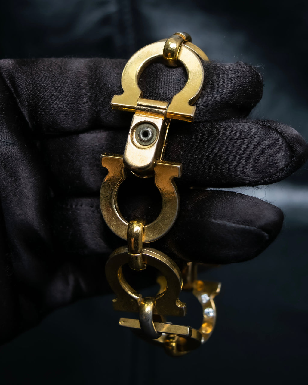 Salvatore Ferragamo Big Gancini gold chain bracelet