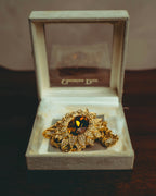 -SPECIAL- “Christian Dior” 80’s-90’s Sunburst amber glass pendant brooch
