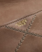 "HERMES" 70's Diamond stitched envelope leather bag